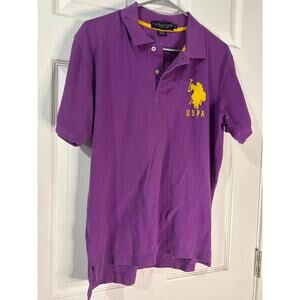 U.S. Polo Assn. Men's Medium Purple Short Sleeve Polo Shirt 100% Cotton